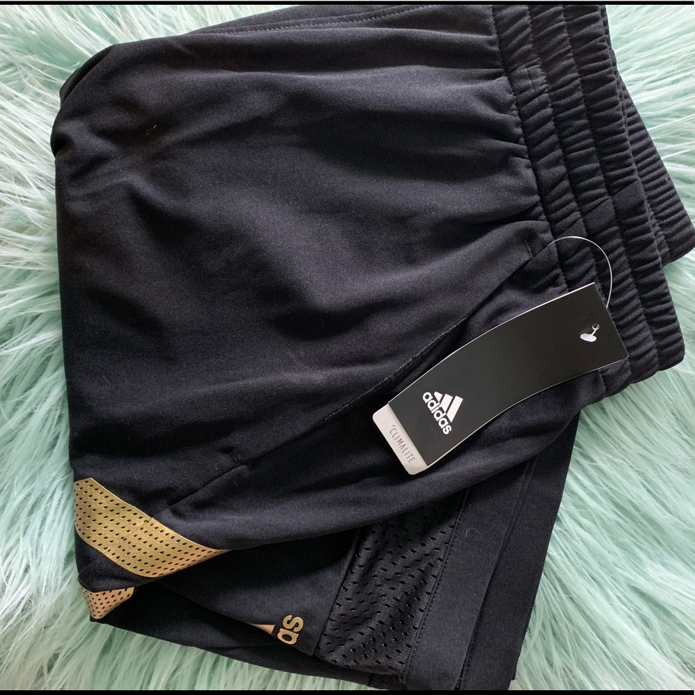 Boys adidas black and gold shorts NEVER WORN